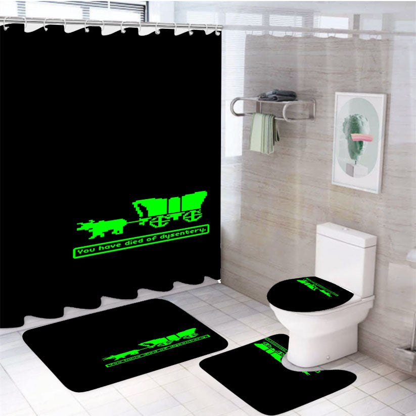 The Oregon Trail Dysentery Black 4Pcs Bathroom Set Shower Curtain