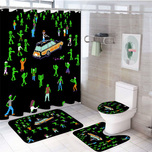 The Oregon Trail Zombie Wallpapers 4Pcs Bathroom Set Shower Curtain