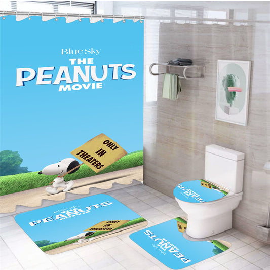 The Peanuts Movie 4Pcs Bathroom Set Shower Curtain