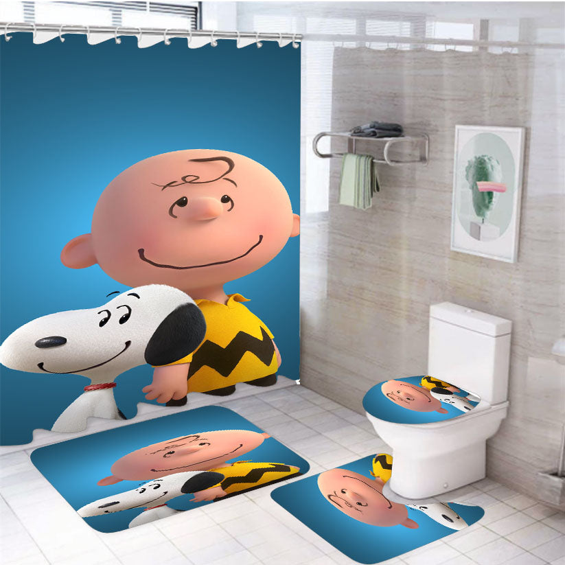 The Peanuts Movie Poster 4Pcs Bathroom Set Shower Curtain