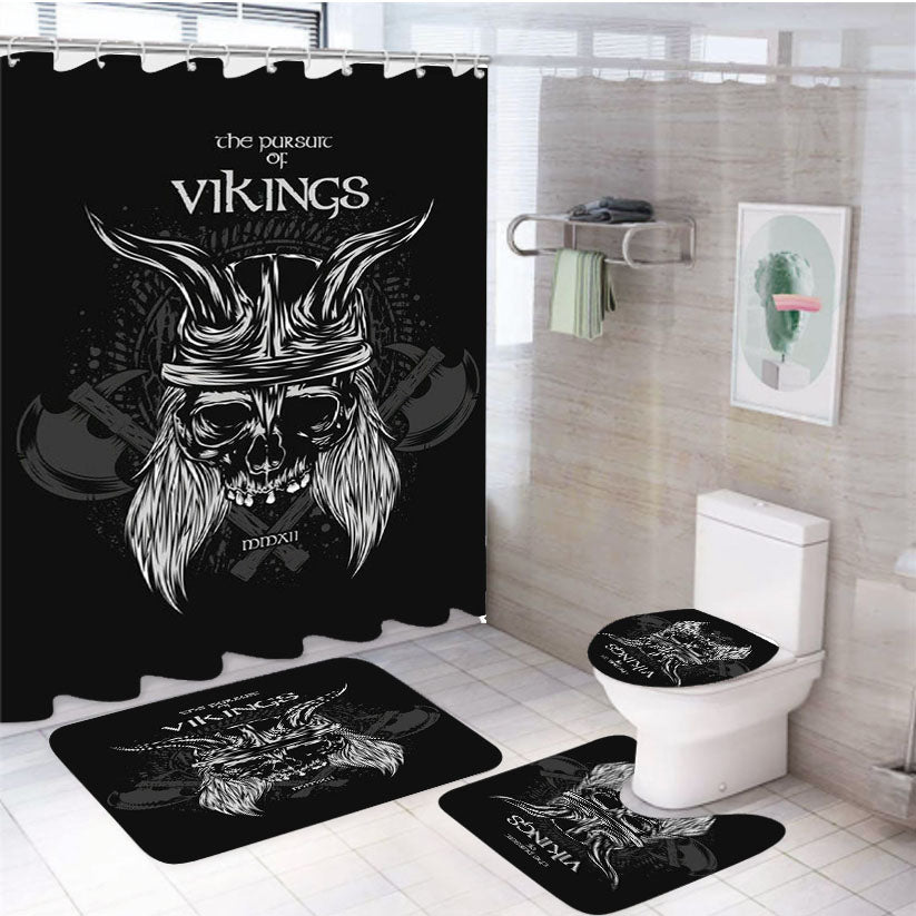 The Persuite Of Vikings 4Pcs Bathroom Set Shower Curtain