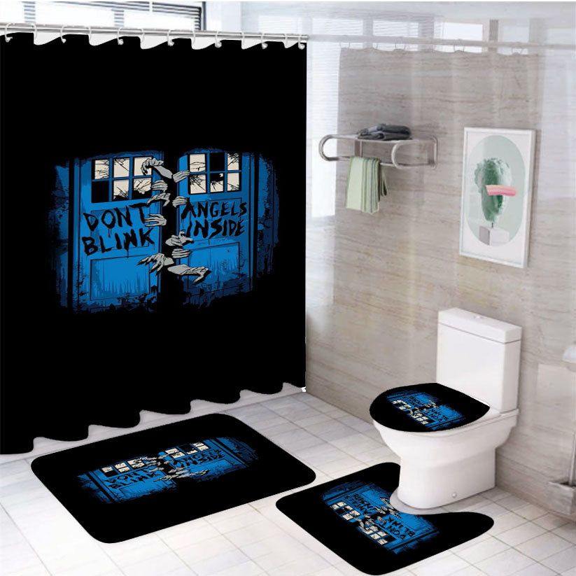 The Time Traveler Dr Who Dont Blink 4Pcs Bathroom Set Shower Curtain