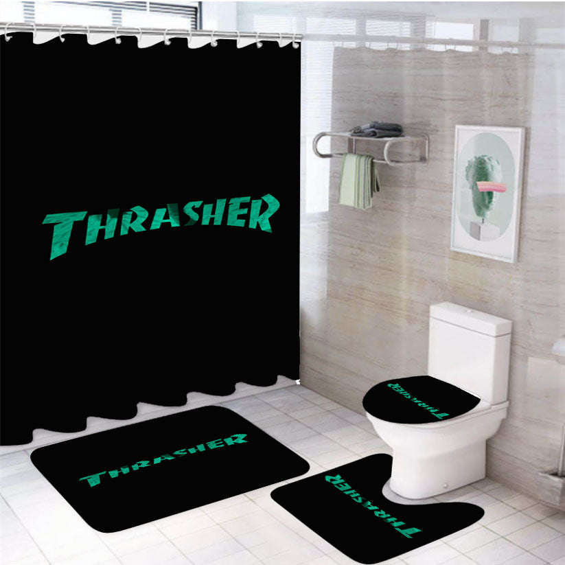 Thrasher 4Pcs Bathroom Set Shower Curtain