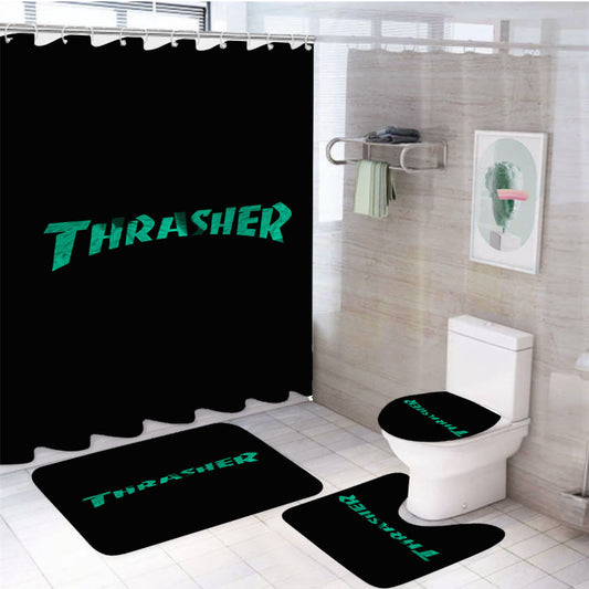 Thrasher 4Pcs Bathroom Set Shower Curtain