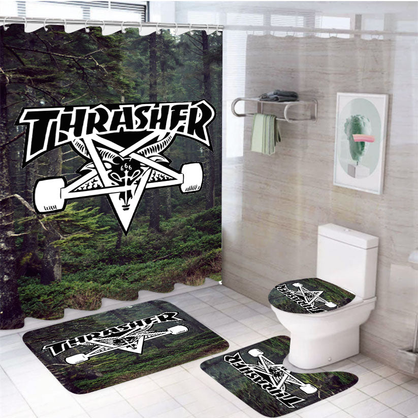 Thrasher Nature 4Pcs Bathroom Set Shower Curtain