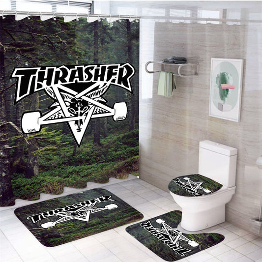 Thrasher Nature 4Pcs Bathroom Set Shower Curtain