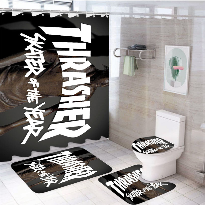 Thrasher Sketer Of The Year 4Pcs Bathroom Set Shower Curtain