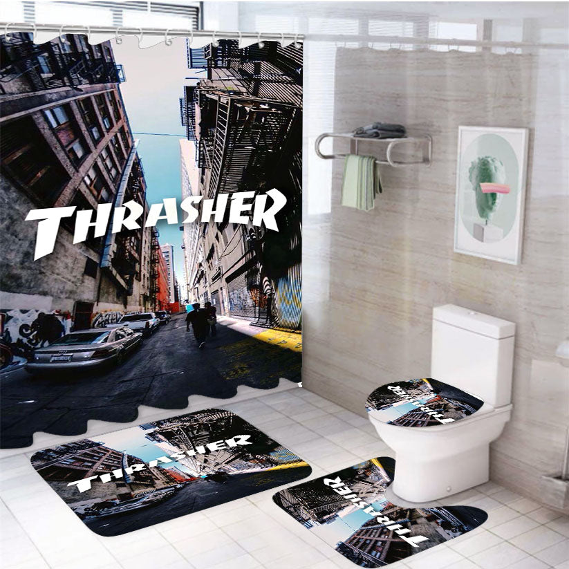 Thrasher Street 4Pcs Bathroom Set Shower Curtain
