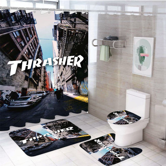Thrasher Street 4Pcs Bathroom Set Shower Curtain