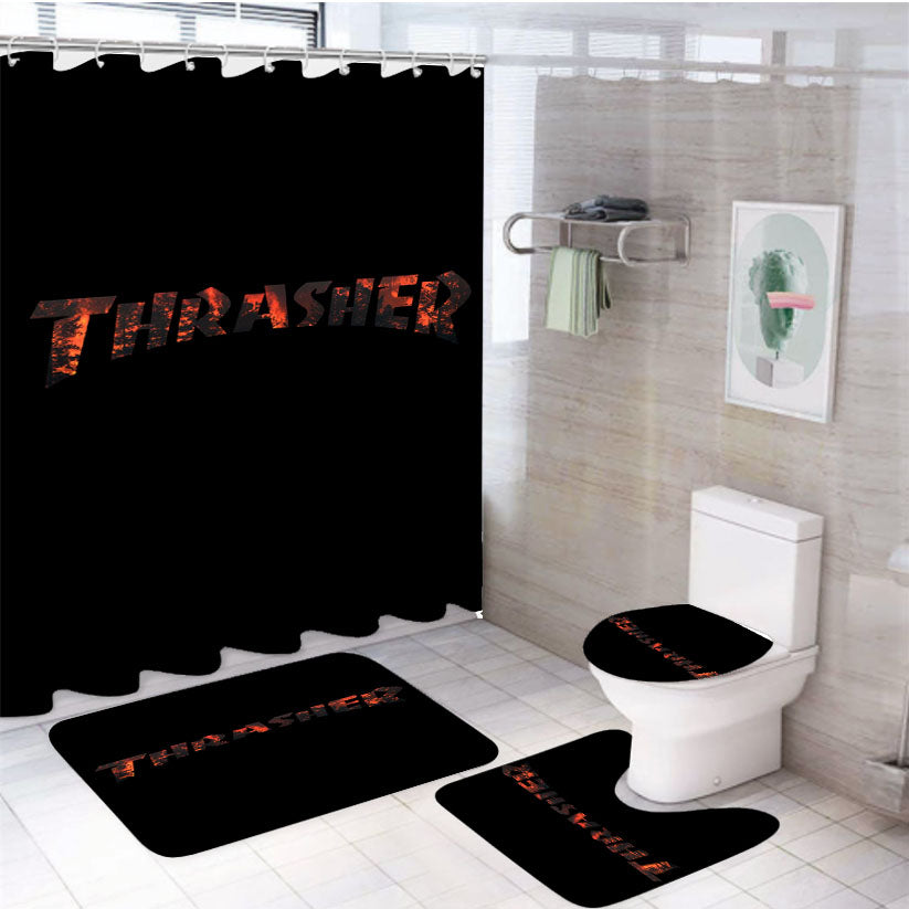 Thrasher Tree Fire 4Pcs Bathroom Set Shower Curtain