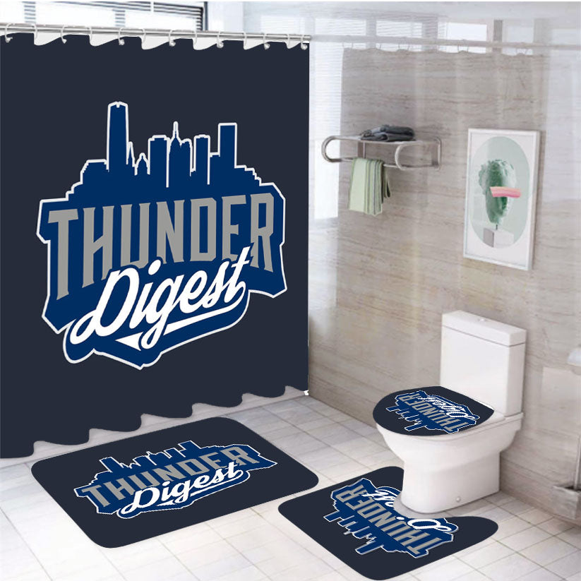 Thunder Digest Oklahoma City Hunder 4Pcs Bathroom Set Shower Curtain