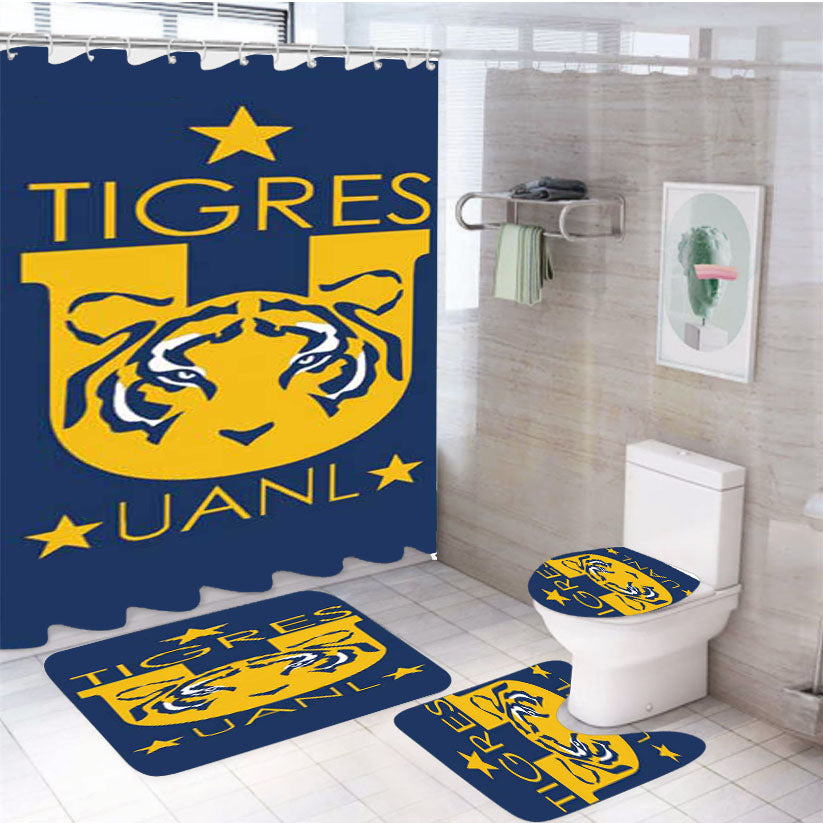 Tigres Uanl Logo 4Pcs Bathroom Set Shower Curtain