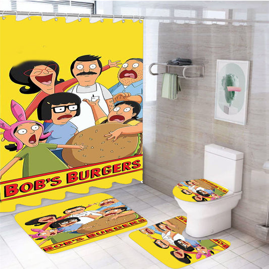 Tina Belcher Bobs Burgers 4Pcs Bathroom Set Shower Curtain