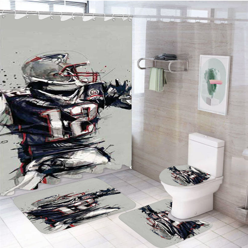 Tom Brady Sketch 4Pcs Bathroom Set Shower Curtain