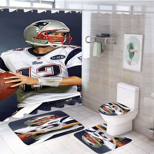 Tom Brady Wallpaper No Tag 4Pcs Bathroom Set Shower Curtain