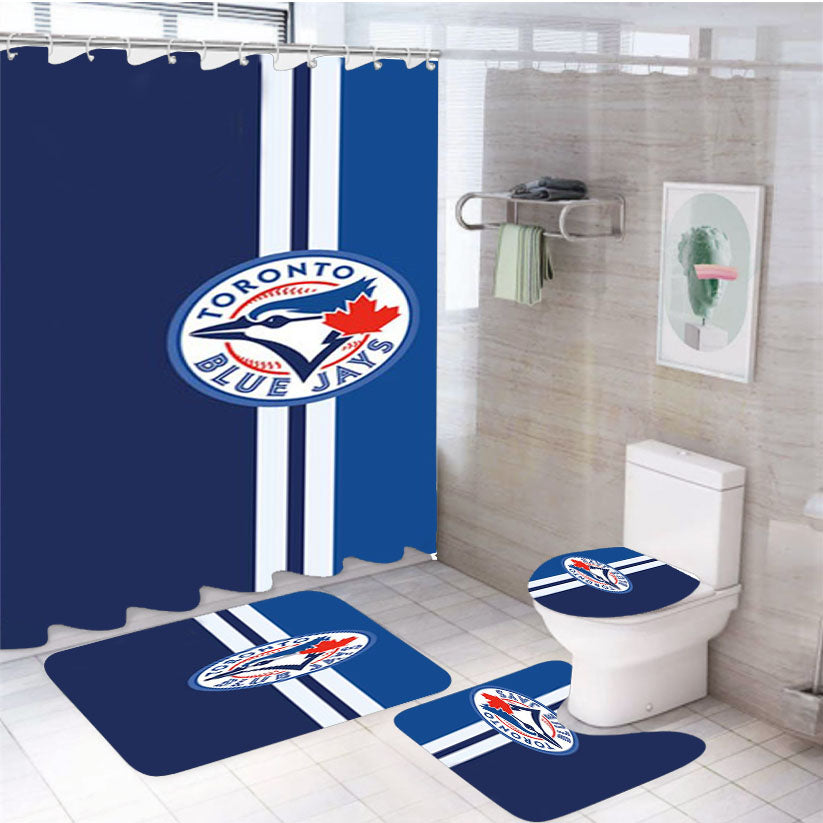 Toronto Blue Jays 2 4Pcs Bathroom Set Shower Curtain