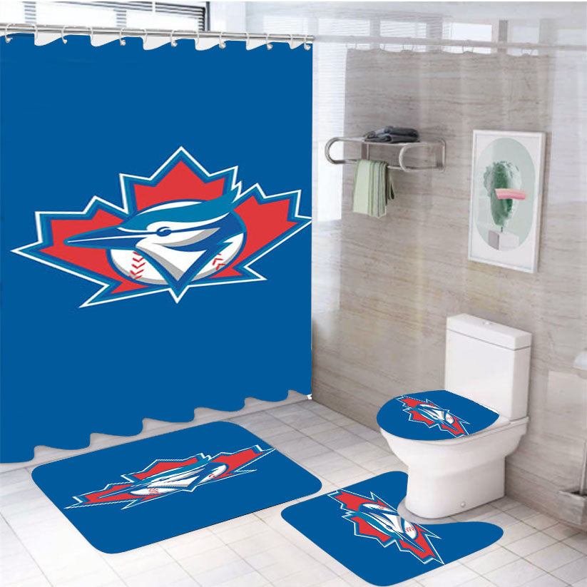 Toronto Blue Jays Baseball 4Pcs Bathroom Set Shower Curtain