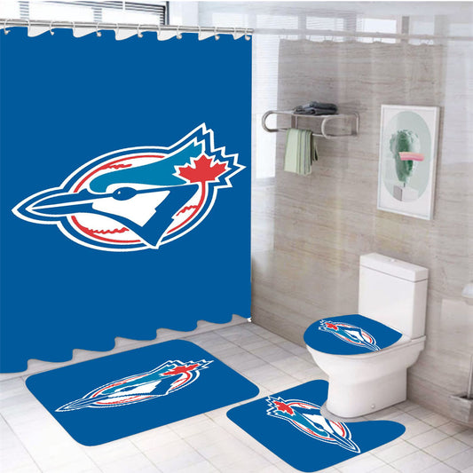 Toronto Blue Jays Mlb Baseball Team 4Pcs Bathroom Set Shower Curtain