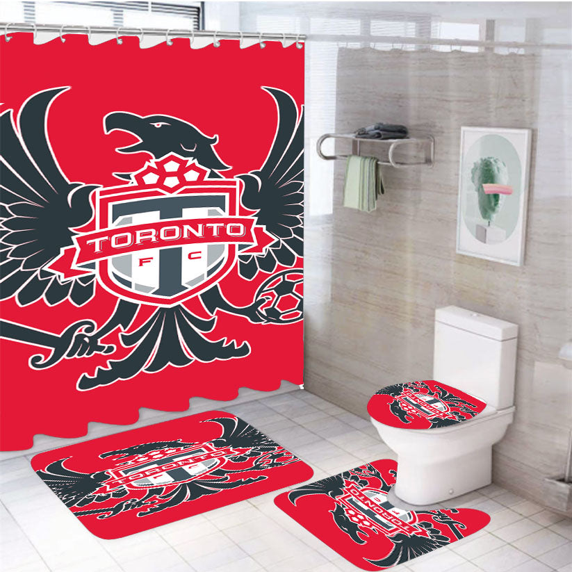 Toronto Fc Logo 4Pcs Bathroom Set Shower Curtain