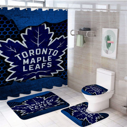 Toronto Maple Leaf 4Pcs Bathroom Set Shower Curtain