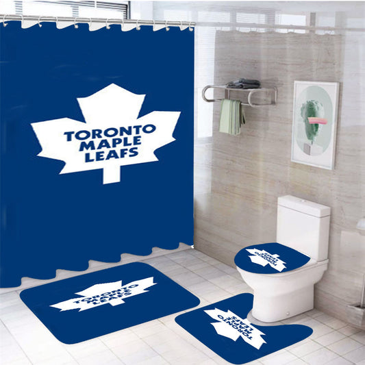 Toronto Maple Leafs 4Pcs Bathroom Set Shower Curtain