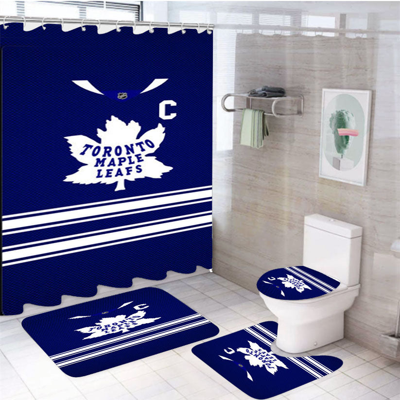 Toronto Maple Leafs Jersey 4Pcs Bathroom Set Shower Curtain