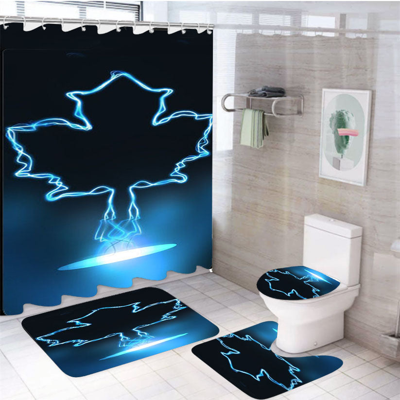 Toronto Maple Leafs Neon 4Pcs Bathroom Set Shower Curtain