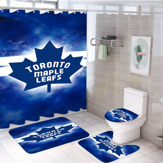 Toronto Maple Leafs Symbol 4Pcs Bathroom Set Shower Curtain