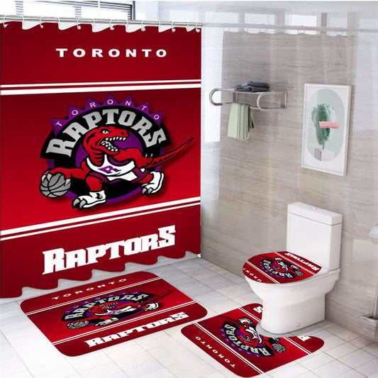 Toronto Raptors Nba Basketball 4Pcs Bathroom Set Shower Curtain