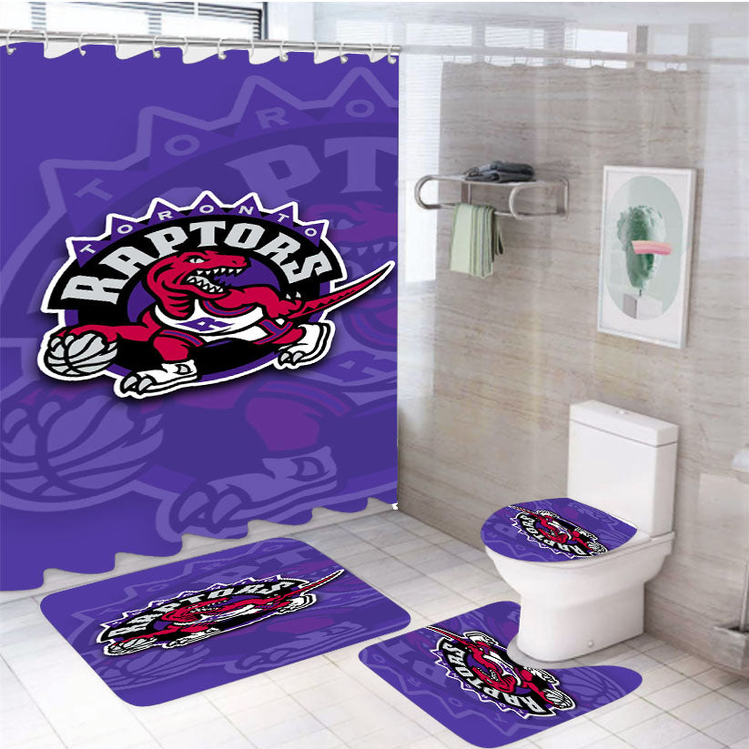 Toronto Raptors Basket Ball 4Pcs Bathroom Set Shower Curtain