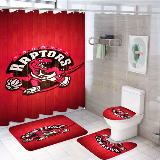 Toronto Raptors Hardwood 2 4Pcs Bathroom Set Shower Curtain