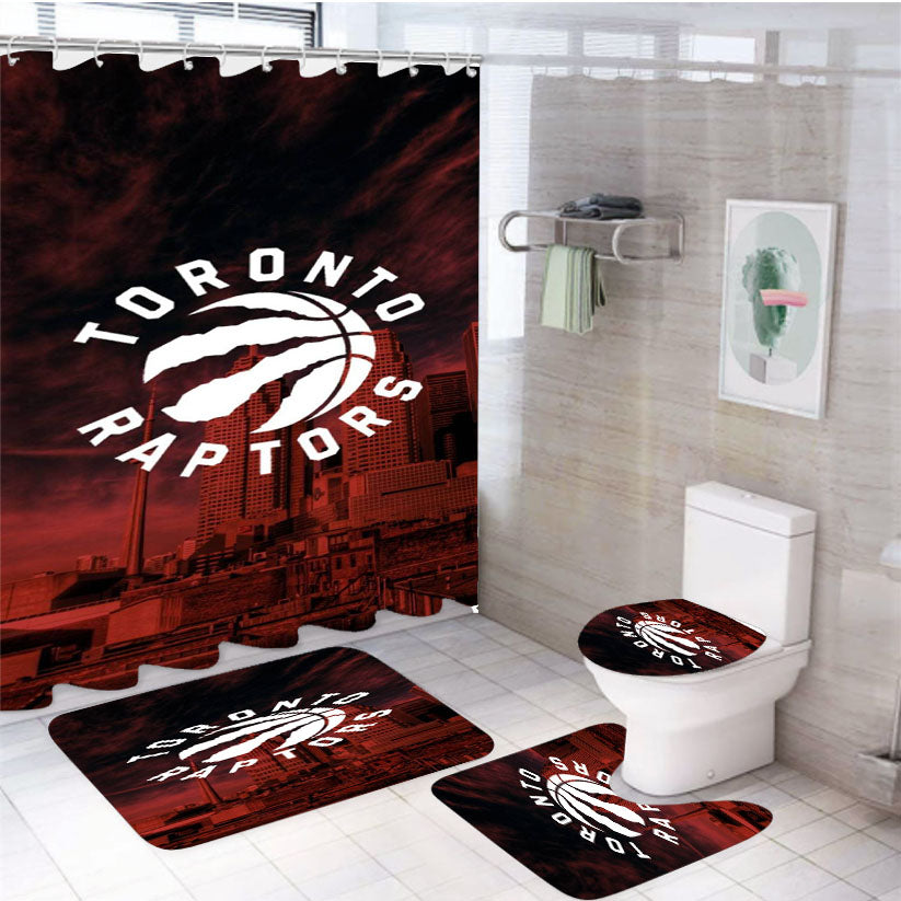 Toronto Raptors Logo 4Pcs Bathroom Set Shower Curtain