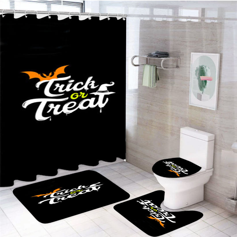 Trick Or Treat Halloween 4Pcs Bathroom Set Shower Curtain