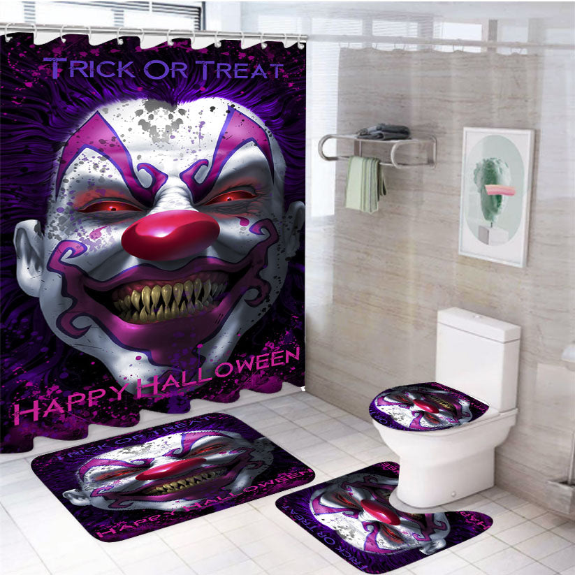 Trick Or Treat Happy Halloween Joker 4Pcs Bathroom Set Shower Curtain