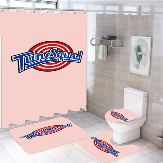 Tune Squad Logo Space Jam Michael Jordan Hipster 4Pcs Bathroom Set Shower Curtain