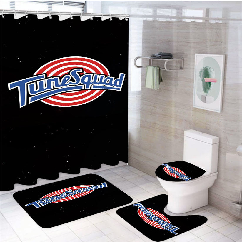 Tunes Squad Looney Tune Nba 4Pcs Bathroom Set Shower Curtain