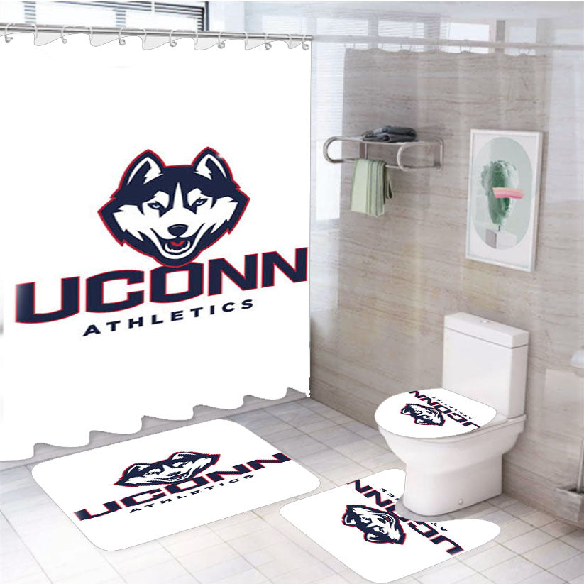 Uconn Athletics 4Pcs Bathroom Set Shower Curtain