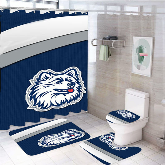 Uconn Logo 4Pcs Bathroom Set Shower Curtain