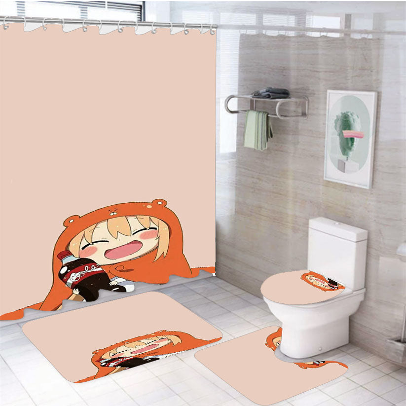 Umaru Doma Coca Cola 4Pcs Bathroom Set Shower Curtain