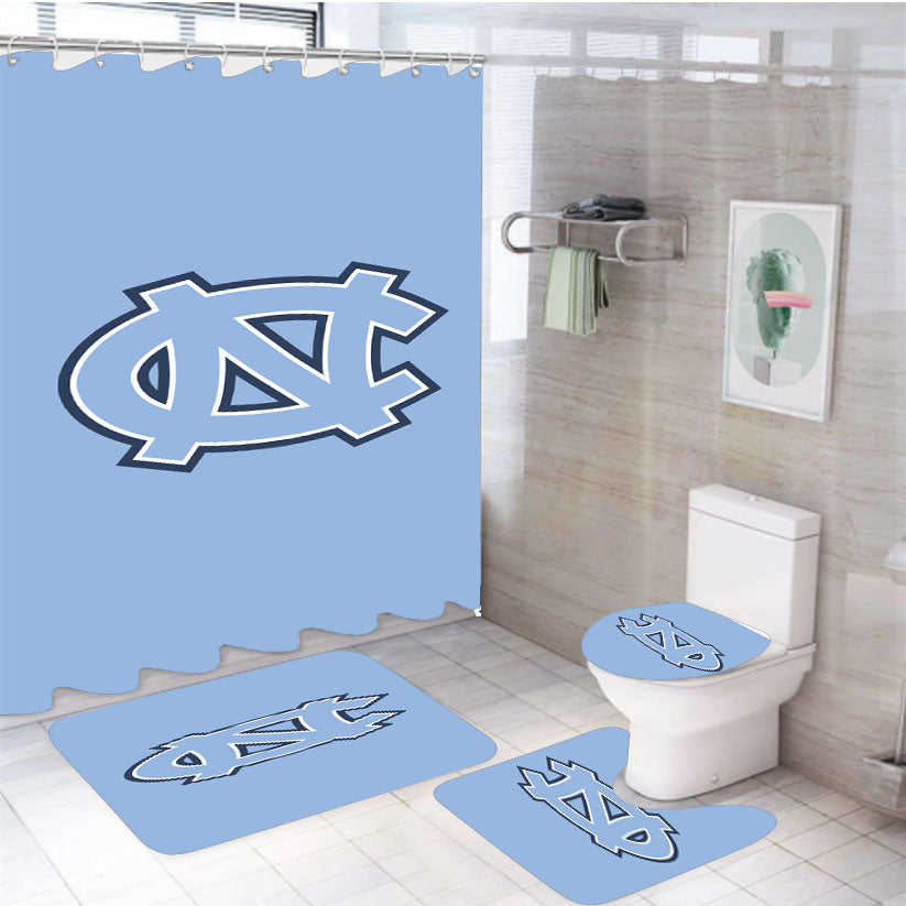 Unc Tar Heels Logo 4Pcs Bathroom Set Shower Curtain