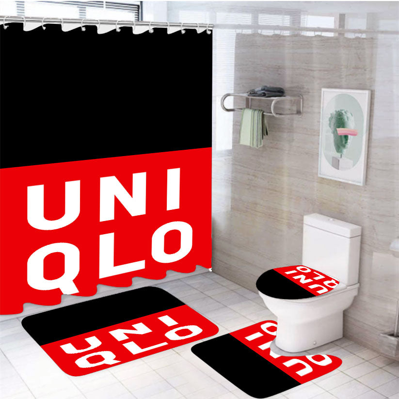 Uniqlo 4Pcs Bathroom Set Shower Curtain