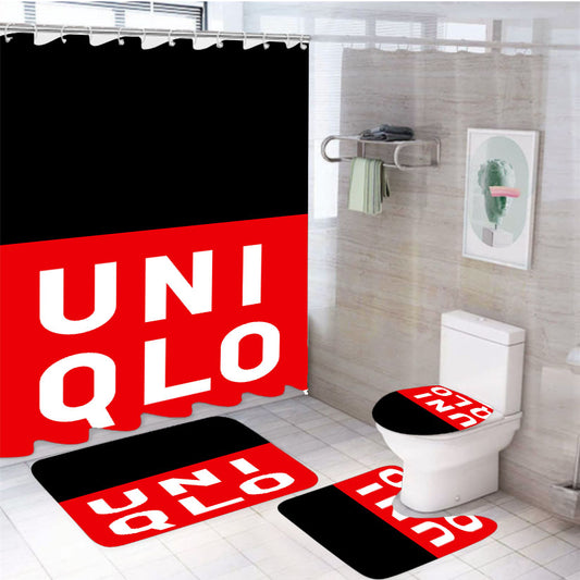 Uniqlo 4Pcs Bathroom Set Shower Curtain