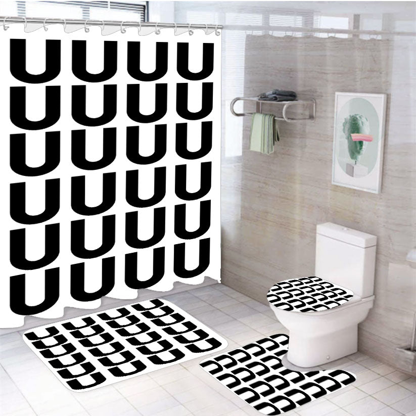 Uniqlo Doodle U 4Pcs Bathroom Set Shower Curtain