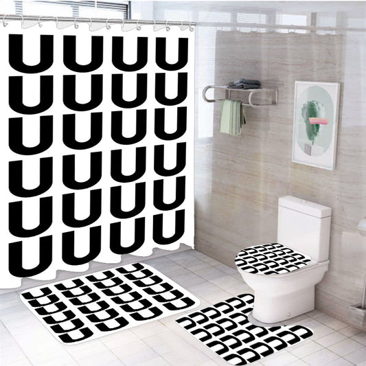 Uniqlo Doodle U 4Pcs Bathroom Set Shower Curtain