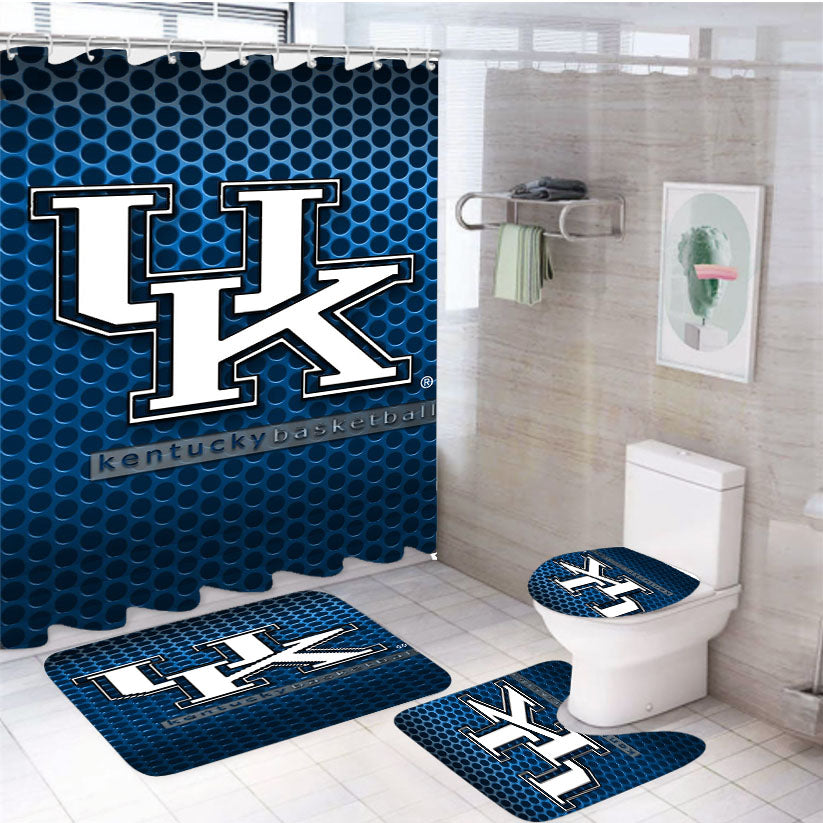 University Of Kentucky Basketball 4Pcs Bathroom Set Shower Curtain