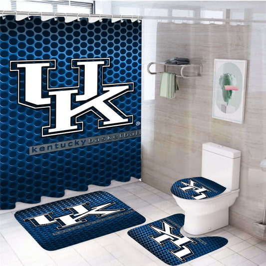 University Of Kentucky Basketball 4Pcs Bathroom Set Shower Curtain