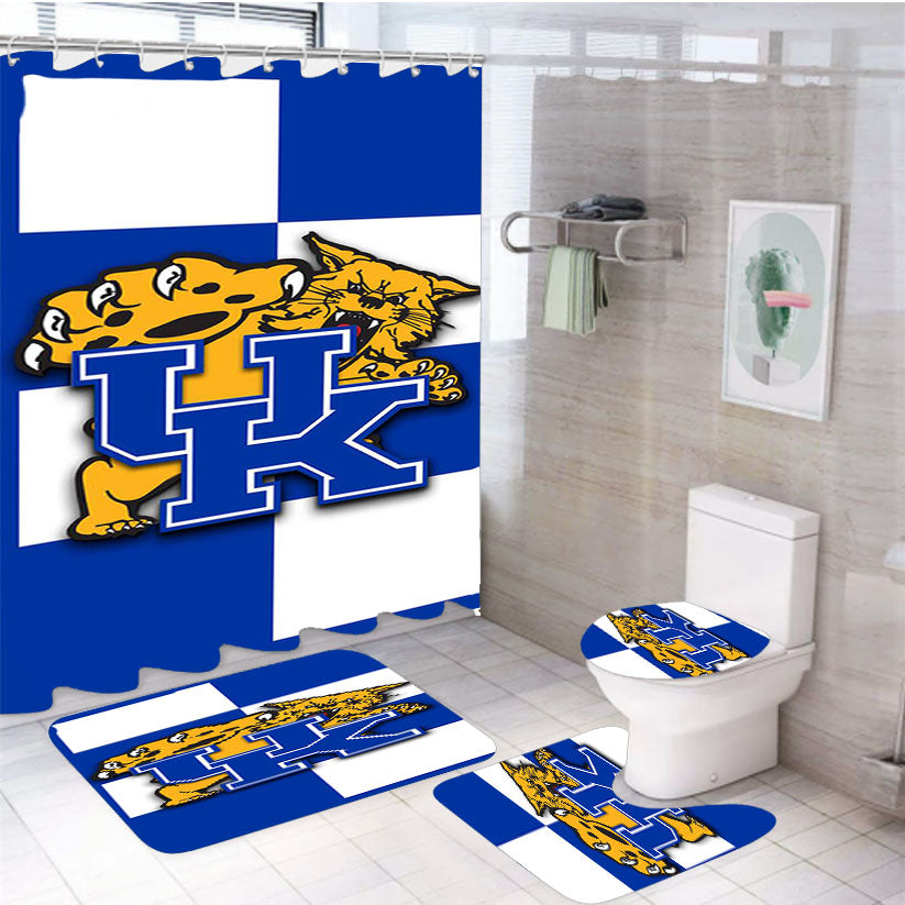 University Of Kentucky Symbol 4Pcs Bathroom Set Shower Curtain