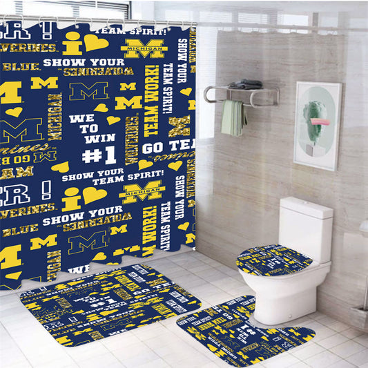 University Of Michigan Medical School Logo 4Pcs Bathroom Set Shower Curtain