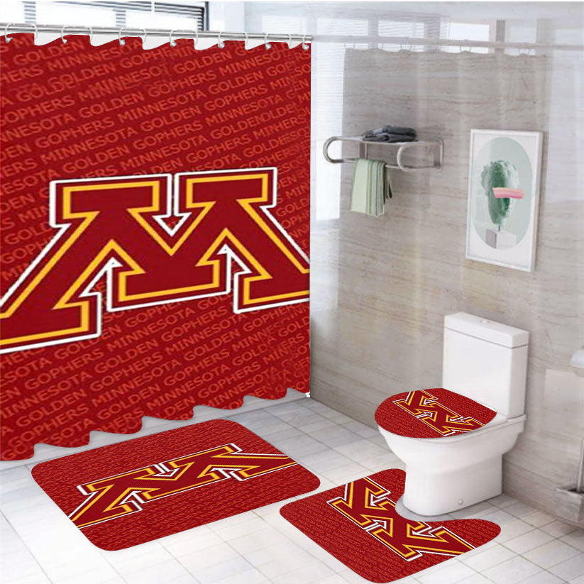 University Of Minnesota Football 4Pcs Bathroom Set Shower Curtain