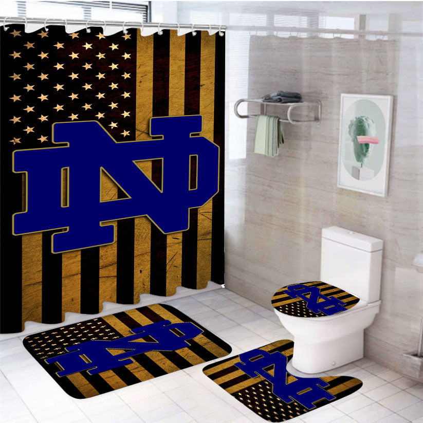 University Of Notre  4Pcs Bathroom Set Shower Curtain